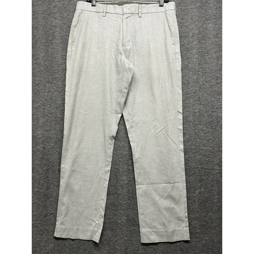 J Crew Bowery Dress Pants Men's Sz 33x32‎ Gray Cotton Slim Fit Casual Preppy